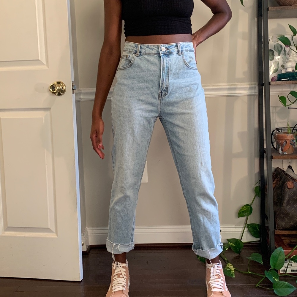 Primark light wash mid rise straight leg jeans